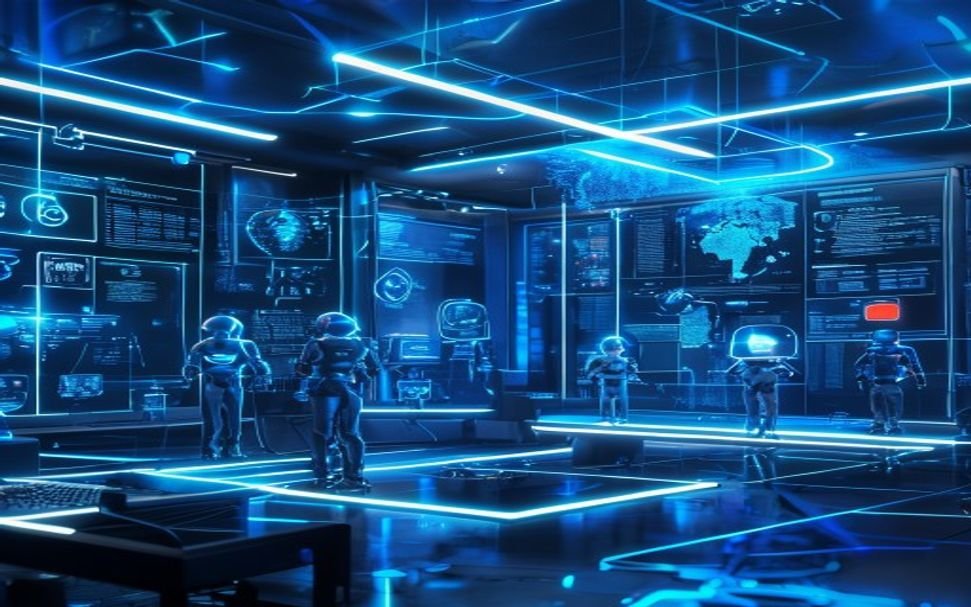 Agentic AI system orchestrating multiple autonomous agents across a digital network