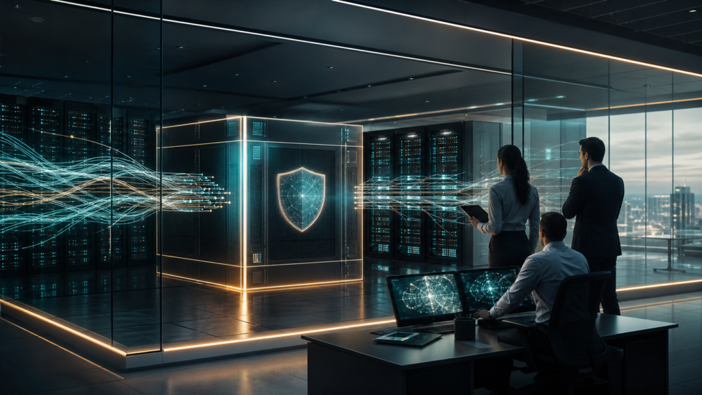 Secure enterprise AI workload running inside a protected cloud compute enclave