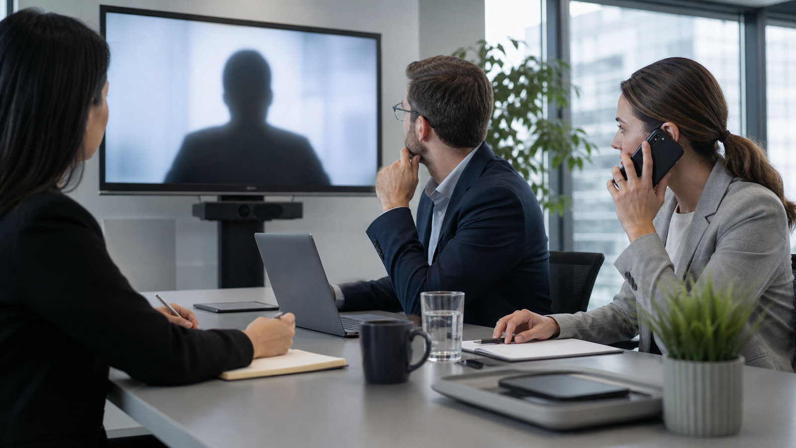 Finance and operations team verifying a suspicious executive video-call request before approving a transaction