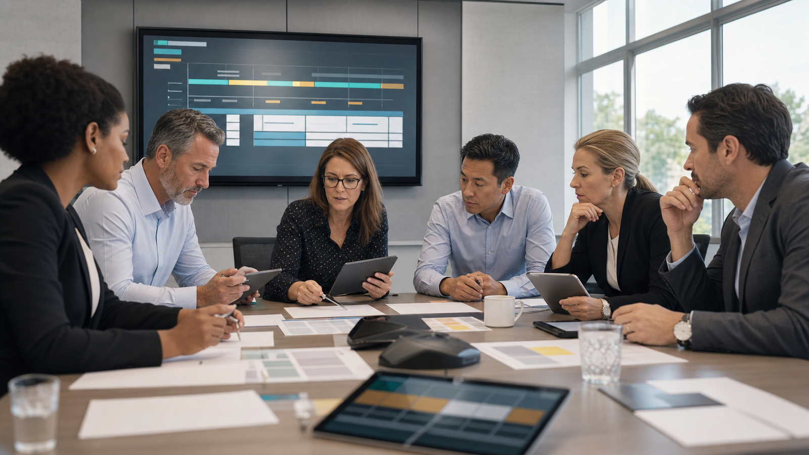Business leaders running an incident response tabletop exercise for AI-enabled ransomware