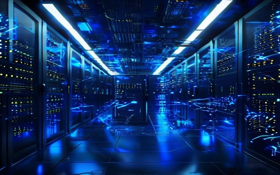 Enterprise data analytics infrastructure with neural network connections representing open-weight AI model deployment in data science 2026