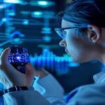 Data scientist analyzing wearable sensor data with AI foundation model neural network visualization data science 2026