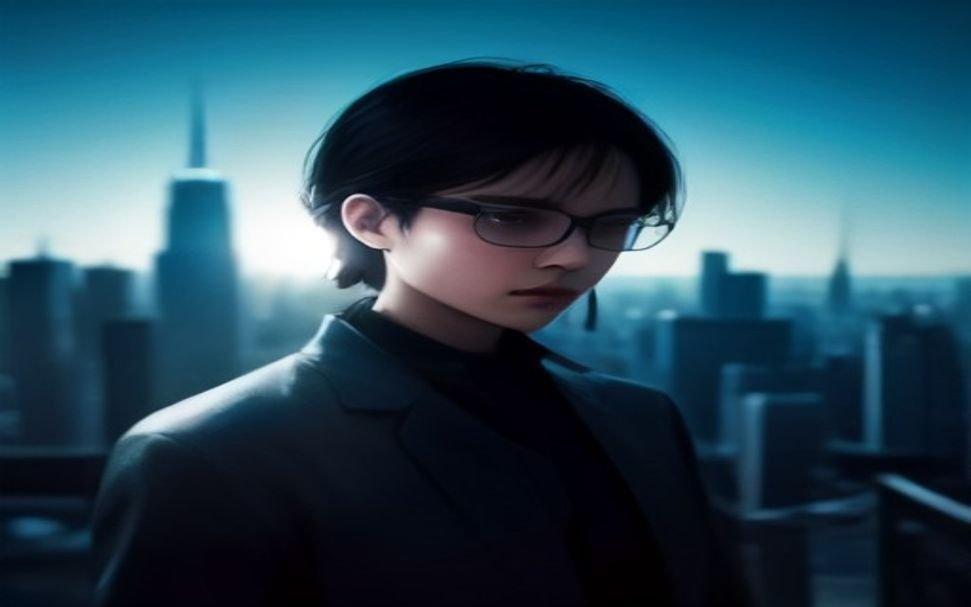 Person wearing sleek AR smart glasses in a futuristic city street in 2026